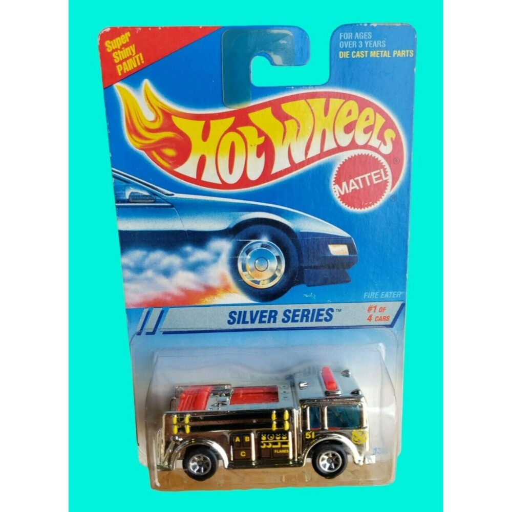 Vintage 1995 Hot Wheels FIRE EATER TRUCK #322 CHROME SILVER SERIES 1/4 7 SP VAR!